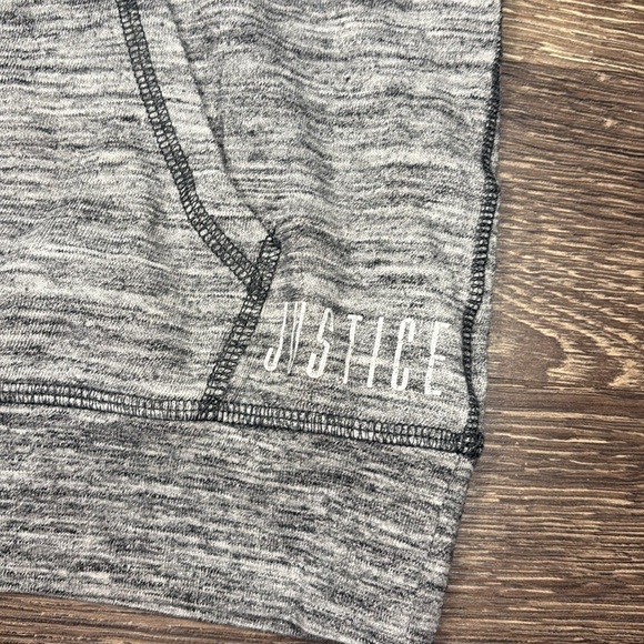Girls Justice brand gray hooded sweatshirt size 8 - Picture 3 of 4